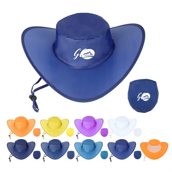 Custom Polyester Foldable Cowboy Hat In Pouch - Custom Polyester Foldable Cowboy Hat In Pouch - Image 0 of 4