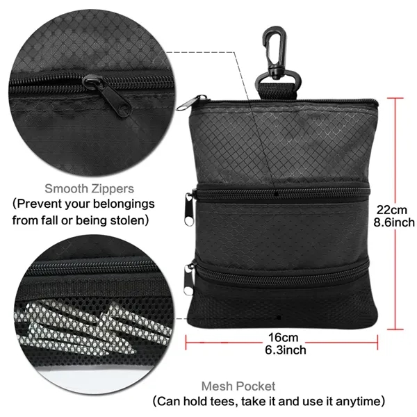 Multi-Pocket Waterproof Golf Ball Storage Tee Bag - Multi-Pocket Waterproof Golf Ball Storage Tee Bag - Image 1 of 5