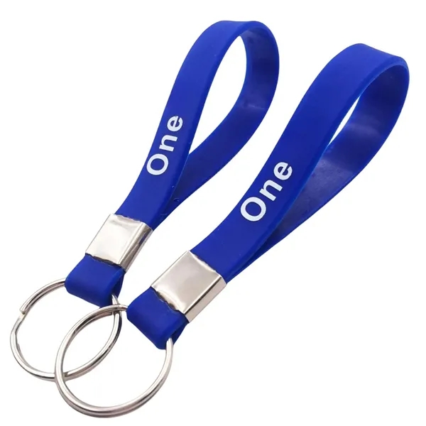 Screen Printed Silicone Wristband Keychain - Screen Printed Silicone Wristband Keychain - Image 2 of 4