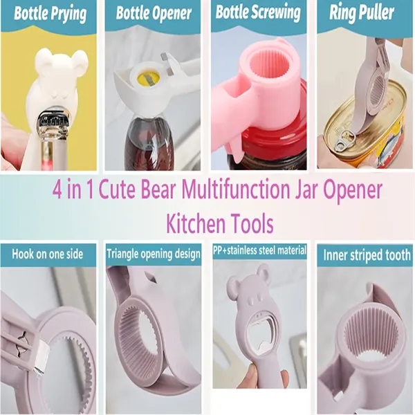 4-in-1 Plastic Multi Function Bottle Jar Can Opener - 4-in-1 Plastic Multi Function Bottle Jar Can Opener - Image 2 of 3