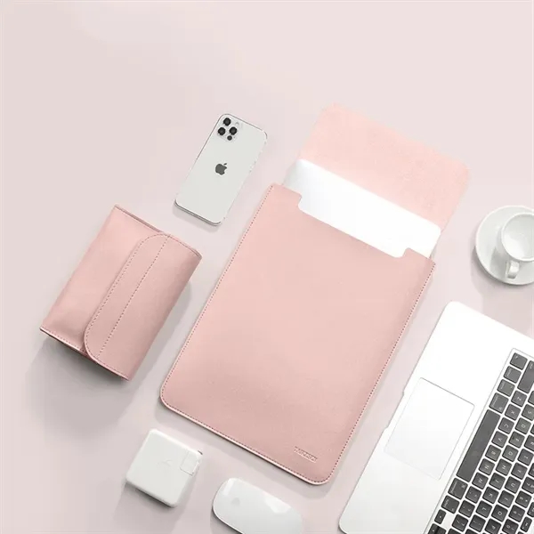 PU Sleeve Case for Computers, With a Pouch for Accessories - PU Sleeve Case for Computers, With a Pouch for Accessories - Image 3 of 3