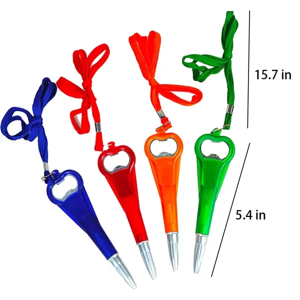 2 In 1 Beer Bottle Opener Ballpoint Pen W/ Lanyard Imprinted - 2 In 1 Beer Bottle Opener Ballpoint Pen W/ Lanyard Imprinted - Image 1 of 4