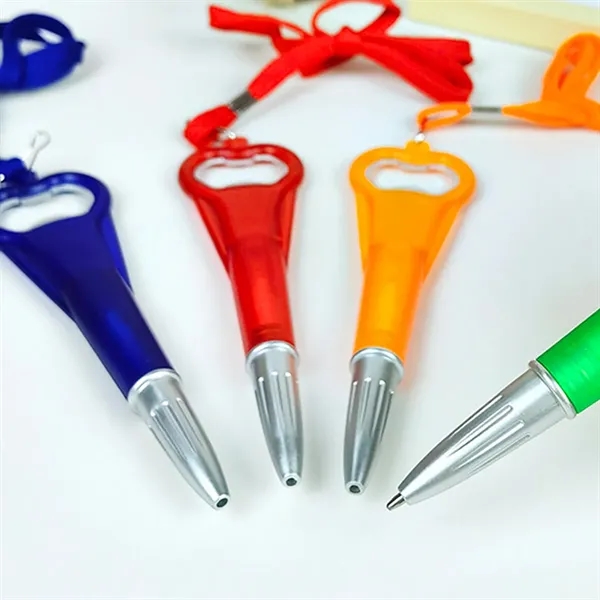 2 In 1 Beer Bottle Opener Ballpoint Pen W/ Lanyard Imprinted - 2 In 1 Beer Bottle Opener Ballpoint Pen W/ Lanyard Imprinted - Image 2 of 4