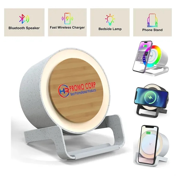 4 in 1 Modern Office Wireless Charger Lamp with Speaker - 4 in 1 Modern Office Wireless Charger Lamp with Speaker - Image 6 of 8