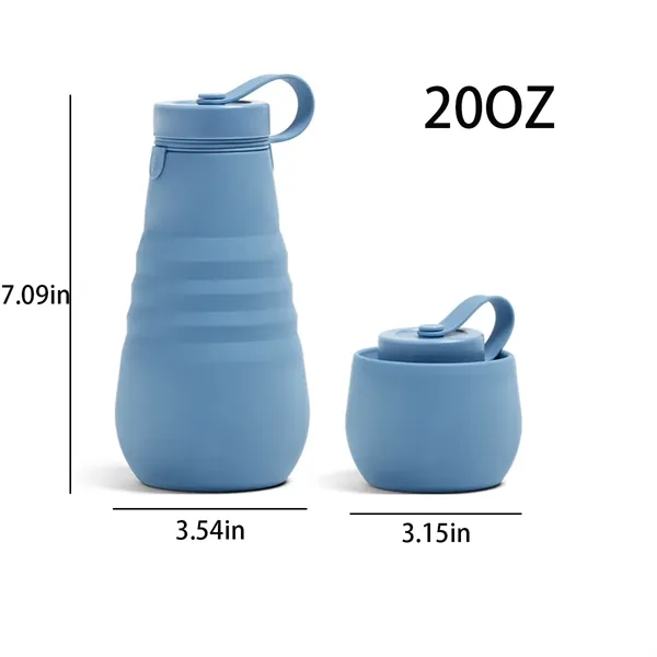 20 oz. Travel Collapsible  Reusable Silicone Water Bottles - 20 oz. Travel Collapsible  Reusable Silicone Water Bottles - Image 1 of 6