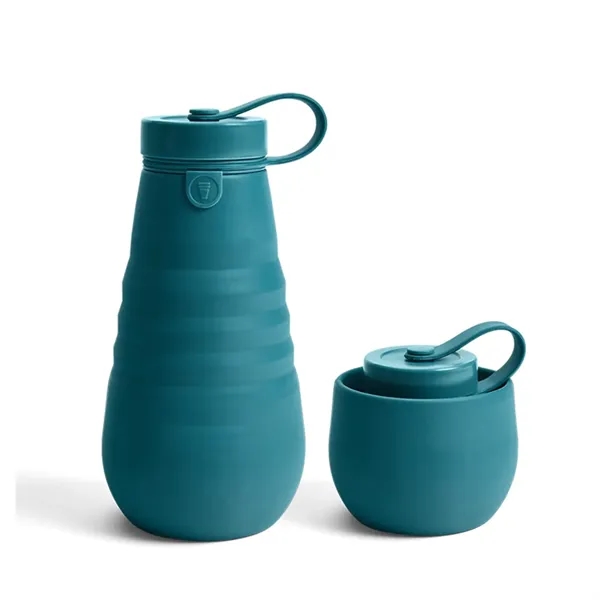 20 oz. Travel Collapsible  Reusable Silicone Water Bottles - 20 oz. Travel Collapsible  Reusable Silicone Water Bottles - Image 2 of 6