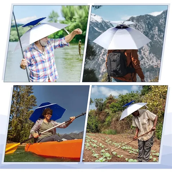 Golf Double Layer Hands Free UV Protection Head Umbrella Hat - Golf Double Layer Hands Free UV Protection Head Umbrella Hat - Image 4 of 4