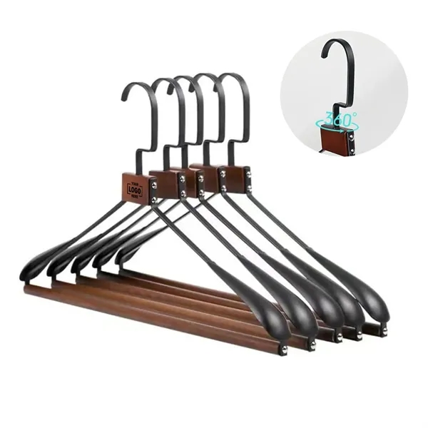 Wooden Hanger Clothes Stand With Metal Rotatable Hook - Wooden Hanger Clothes Stand With Metal Rotatable Hook - Image 0 of 3