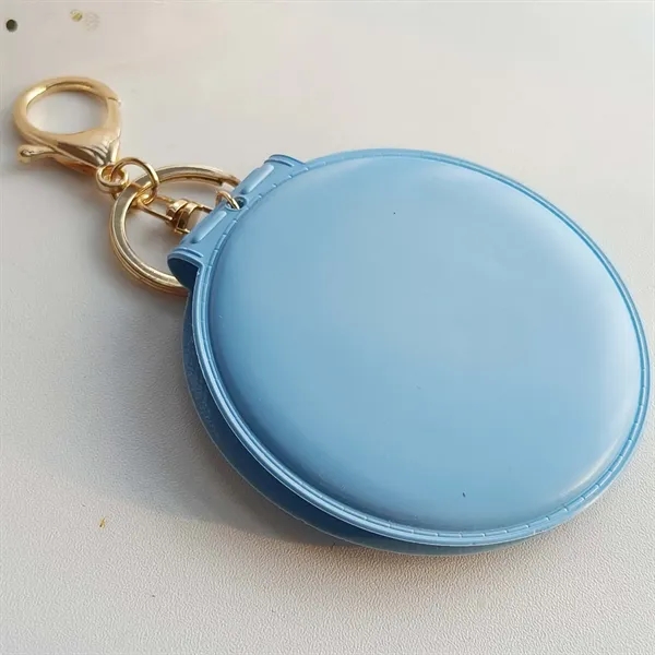 Portable Leather Folding Compact Mirror with Keychain - Portable Leather Folding Compact Mirror with Keychain - Image 6 of 14