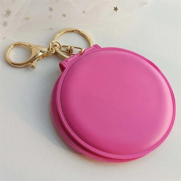 Portable Leather Folding Compact Mirror with Keychain - Portable Leather Folding Compact Mirror with Keychain - Image 8 of 14