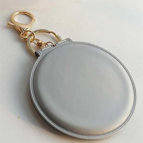 Portable Leather Folding Compact Mirror with Keychain - Portable Leather Folding Compact Mirror with Keychain - Image 9 of 14