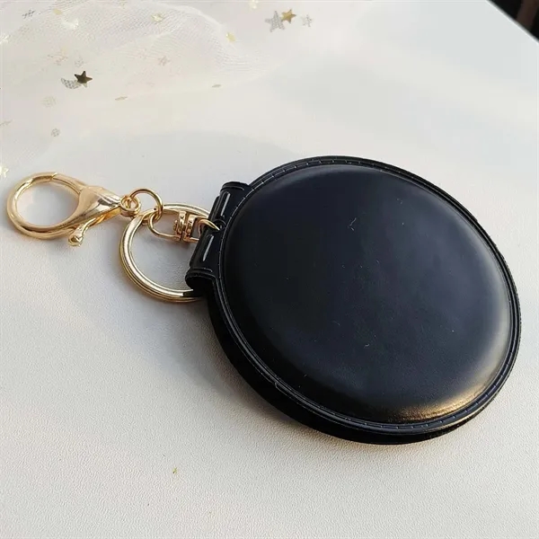 Portable Leather Folding Compact Mirror with Keychain - Portable Leather Folding Compact Mirror with Keychain - Image 10 of 14