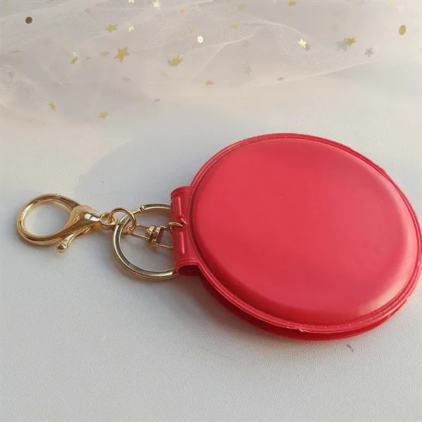 Portable Leather Folding Compact Mirror with Keychain - Portable Leather Folding Compact Mirror with Keychain - Image 11 of 14