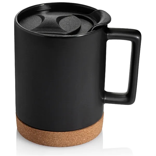 14 oz. Cork Base Ceramic Dishwasher-Safe Mug w/ Lid & Handle - 14 oz. Cork Base Ceramic Dishwasher-Safe Mug w/ Lid & Handle - Image 8 of 10