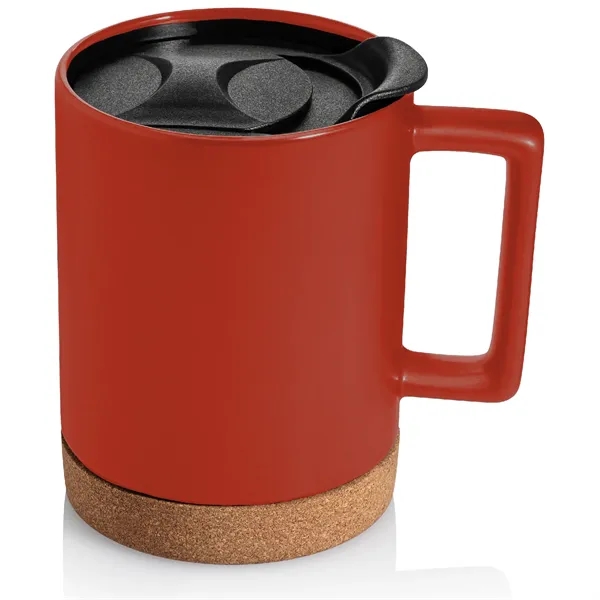 14 oz. Cork Base Ceramic Dishwasher-Safe Mug w/ Lid & Handle - 14 oz. Cork Base Ceramic Dishwasher-Safe Mug w/ Lid & Handle - Image 9 of 10