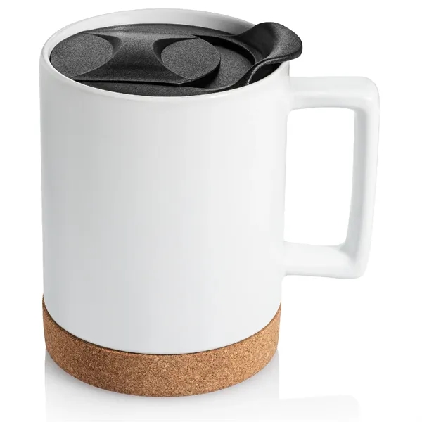 14 oz. Cork Base Ceramic Dishwasher-Safe Mug w/ Lid & Handle - 14 oz. Cork Base Ceramic Dishwasher-Safe Mug w/ Lid & Handle - Image 10 of 10