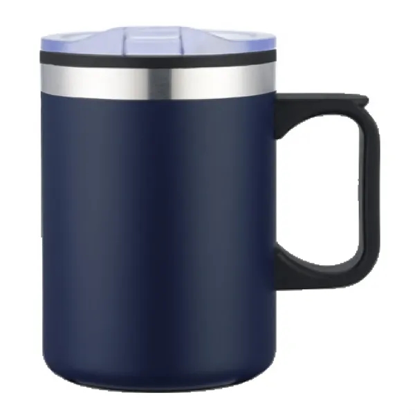 14 oz Stainless Coffee Cup Mug w/ Lid Handle - 14 oz Stainless Coffee Cup Mug w/ Lid Handle - Image 6 of 9