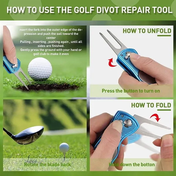 Stainless Steel Foldable Golf Divot Tool - Stainless Steel Foldable Golf Divot Tool - Image 5 of 6