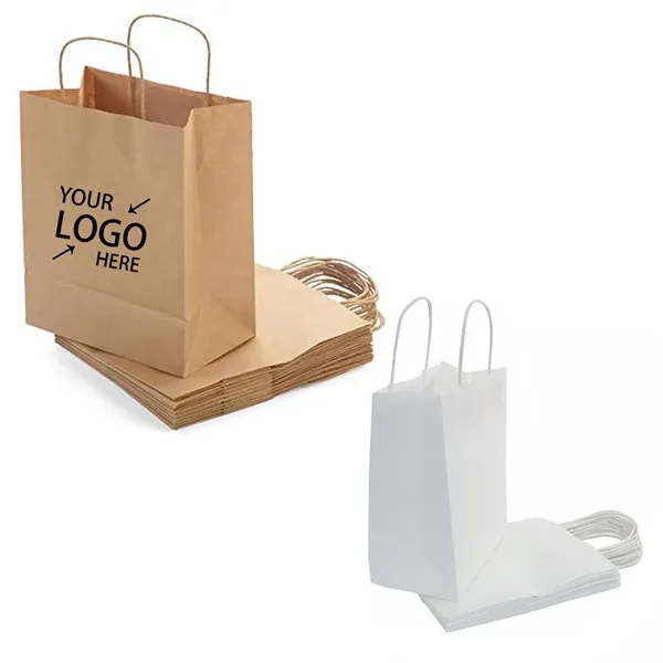 Customised Kraft Paper Bulk Gift Bags with Handles - Customised Kraft Paper Bulk Gift Bags with Handles - Image 0 of 6