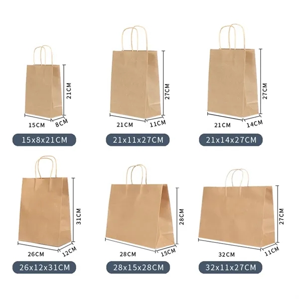 Customised Kraft Paper Bulk Gift Bags with Handles - Customised Kraft Paper Bulk Gift Bags with Handles - Image 6 of 6