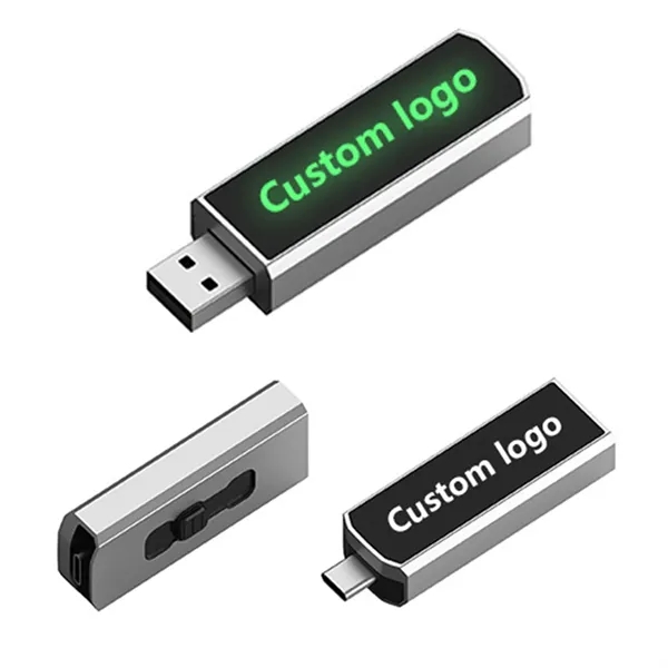 Light Up Dual USB Flash Drive with OTG USB-C - Light Up Dual USB Flash Drive with OTG USB-C - Image 1 of 5