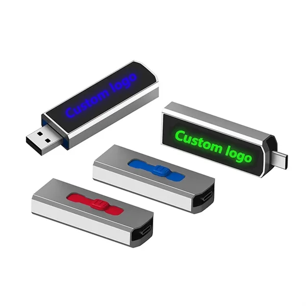 Light Up Dual USB Flash Drive with OTG USB-C - Light Up Dual USB Flash Drive with OTG USB-C - Image 0 of 5