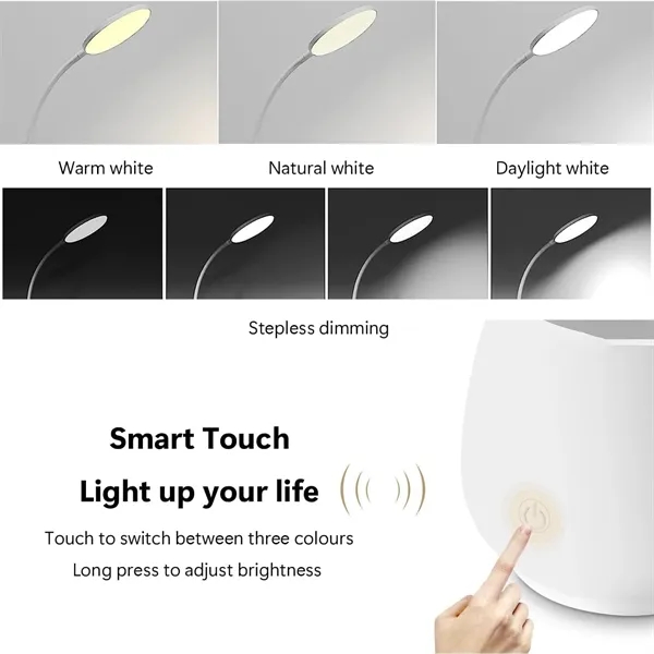 LED Touch Table Lamp with 3 Color Modes Stepless Dimming - LED Touch Table Lamp with 3 Color Modes Stepless Dimming - Image 8 of 10