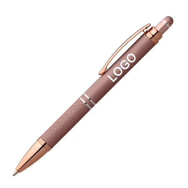 Quilted Grip Softy Metallic Stylus Rose Gold Pen - Quilted Grip Softy Metallic Stylus Rose Gold Pen - Image 1 of 11