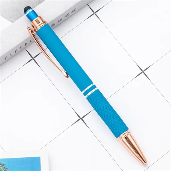 Quilted Grip Softy Metallic Stylus Rose Gold Pen - Quilted Grip Softy Metallic Stylus Rose Gold Pen - Image 4 of 11