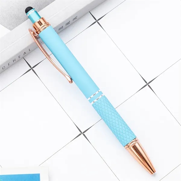 Quilted Grip Softy Metallic Stylus Rose Gold Pen - Quilted Grip Softy Metallic Stylus Rose Gold Pen - Image 6 of 11
