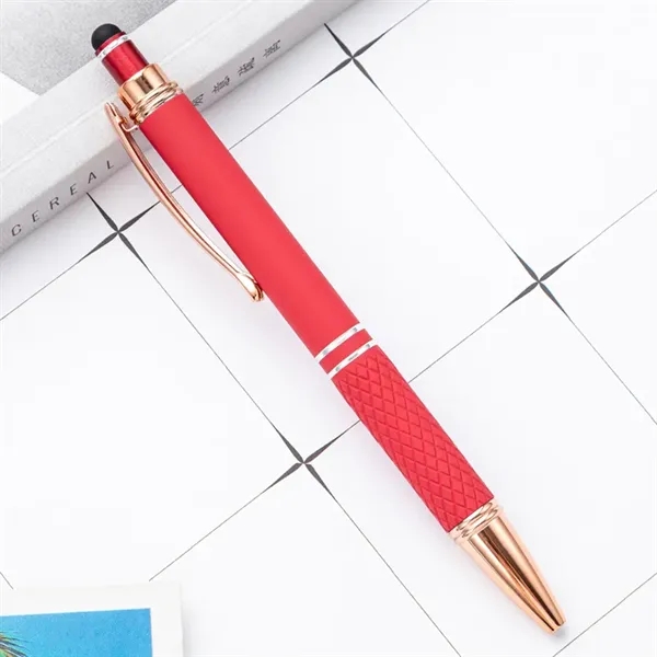 Quilted Grip Softy Metallic Stylus Rose Gold Pen - Quilted Grip Softy Metallic Stylus Rose Gold Pen - Image 7 of 11