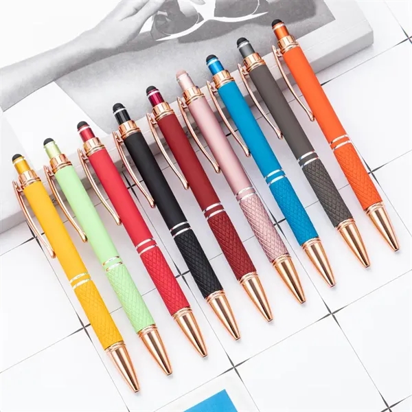 Quilted Grip Softy Metallic Stylus Rose Gold Pen - Quilted Grip Softy Metallic Stylus Rose Gold Pen - Image 8 of 11