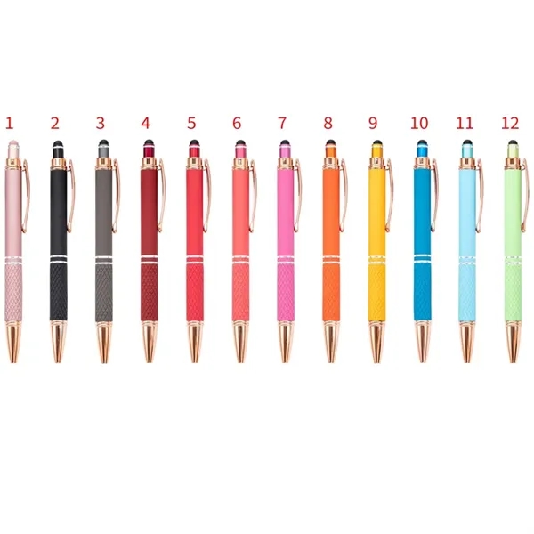 Quilted Grip Softy Metallic Stylus Rose Gold Pen - Quilted Grip Softy Metallic Stylus Rose Gold Pen - Image 9 of 11