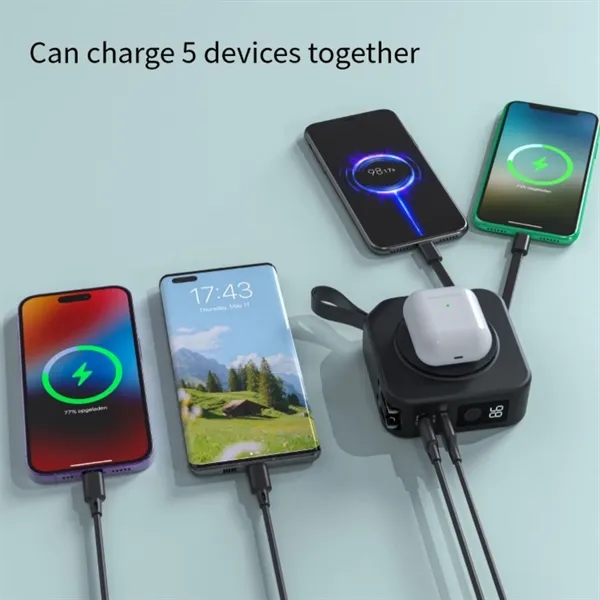 5-In-1 Magnetic Wireless Charger With 1W Power Bank & Stand - 5-In-1 Magnetic Wireless Charger With 1W Power Bank & Stand - Image 3 of 3