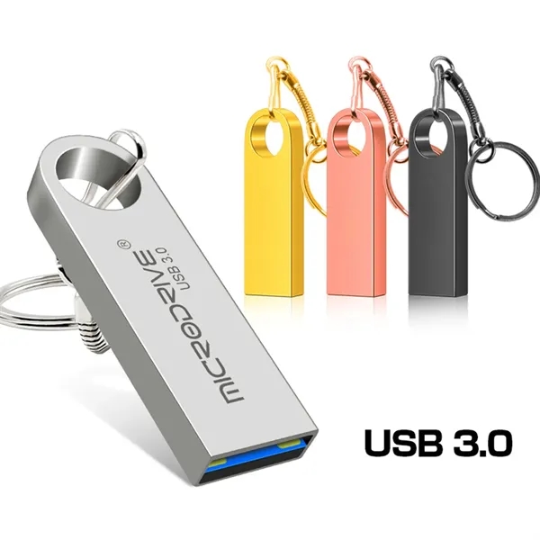 High-Speed USB 3.0 Metal Flash Drive with Keychain - High-Speed USB 3.0 Metal Flash Drive with Keychain - Image 0 of 9