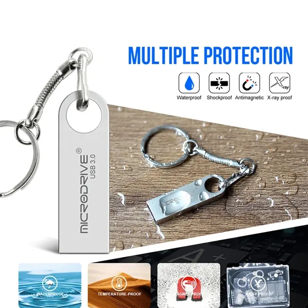 High-Speed USB 3.0 Metal Flash Drive with Keychain - High-Speed USB 3.0 Metal Flash Drive with Keychain - Image 2 of 9