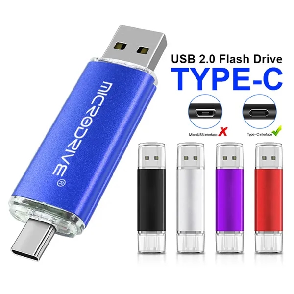 Dual Interface Metal USB C Flash Drive - Dual Interface Metal USB C Flash Drive - Image 0 of 12