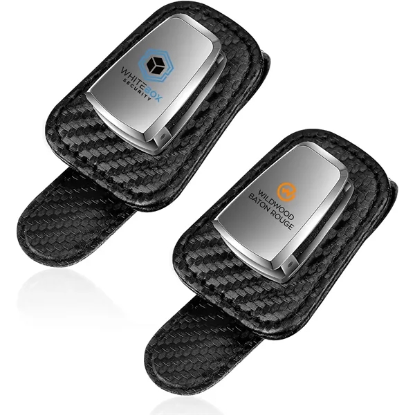 Car Visor Sunglasses Holder Clip Leather Eyeglasses Hanger - Car Visor Sunglasses Holder Clip Leather Eyeglasses Hanger - Image 0 of 12