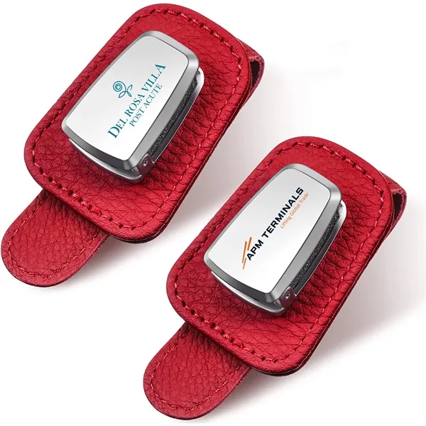 Car Visor Sunglasses Holder Clip Leather Eyeglasses Hanger - Car Visor Sunglasses Holder Clip Leather Eyeglasses Hanger - Image 1 of 12