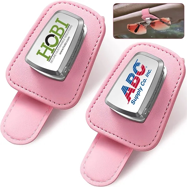 Car Visor Sunglasses Holder Clip Leather Eyeglasses Hanger - Car Visor Sunglasses Holder Clip Leather Eyeglasses Hanger - Image 3 of 12