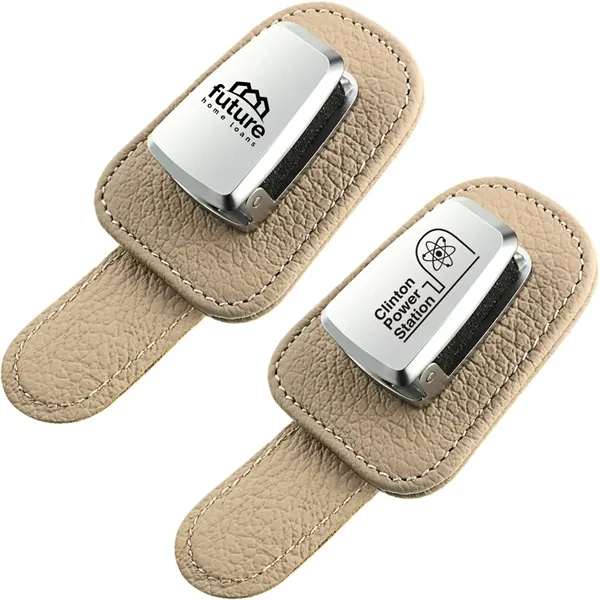 Car Visor Sunglasses Holder Clip Leather Eyeglasses Hanger - Car Visor Sunglasses Holder Clip Leather Eyeglasses Hanger - Image 4 of 12