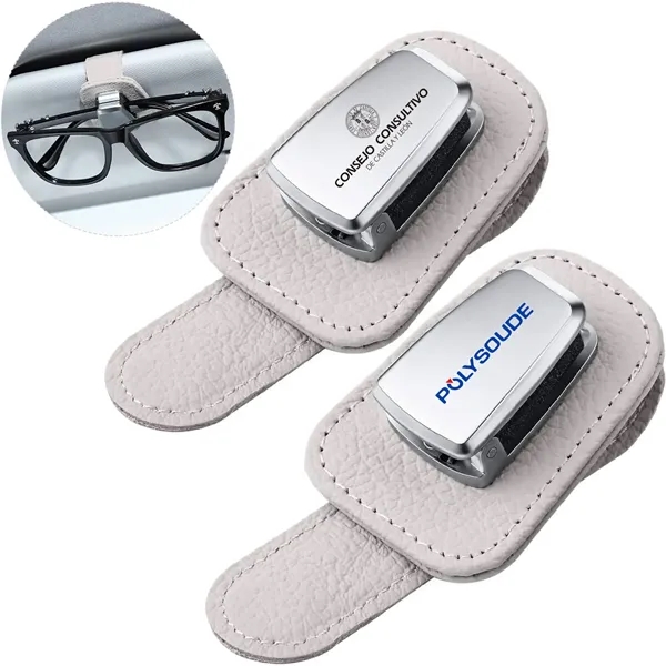 Car Visor Sunglasses Holder Clip Leather Eyeglasses Hanger - Car Visor Sunglasses Holder Clip Leather Eyeglasses Hanger - Image 5 of 12