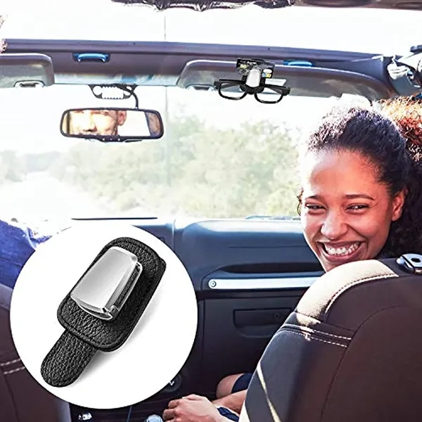Car Visor Sunglasses Holder Clip Leather Eyeglasses Hanger - Car Visor Sunglasses Holder Clip Leather Eyeglasses Hanger - Image 12 of 12