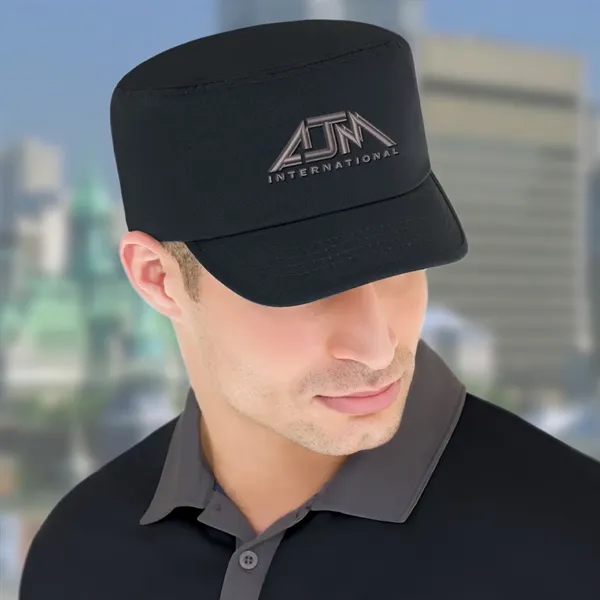 Military Style Deluxe Blended Chino Twill Cap With 2 Panels - Military Style Deluxe Blended Chino Twill Cap With 2 Panels - Image 2 of 3