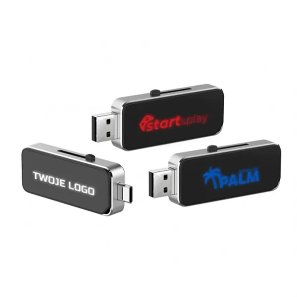 Light Up Dual Slide USB Flash Drive with OTG USB-C - Light Up Dual Slide USB Flash Drive with OTG USB-C - Image 0 of 0