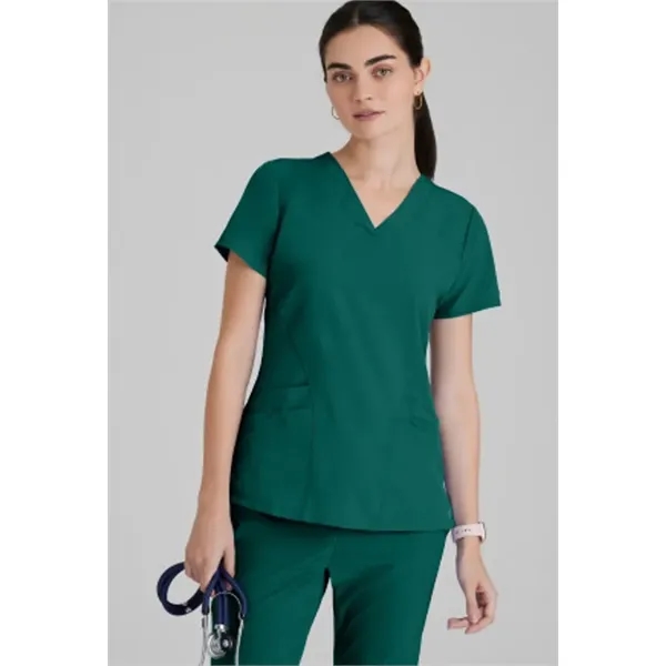 Barco One Women's V-Neck Perforated Side Panel Scrub Top - Barco One Women's V-Neck Perforated Side Panel Scrub Top - Image 9 of 9