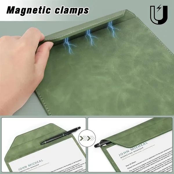 PU Leather A4 Size Clipboards with Strong Magnet Clip - PU Leather A4 Size Clipboards with Strong Magnet Clip - Image 3 of 3