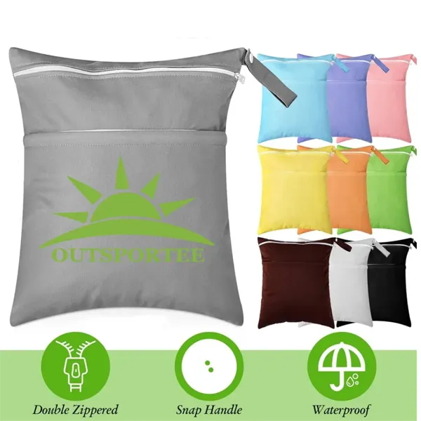Wet Dry Bags with Two Zippered Pockets for Baby Diapers - Wet Dry Bags with Two Zippered Pockets for Baby Diapers - Image 0 of 3