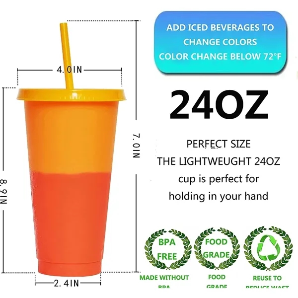 24oz Color Changing cup Made Of Food Grade Material - 24oz Color Changing cup Made Of Food Grade Material - Image 2 of 3