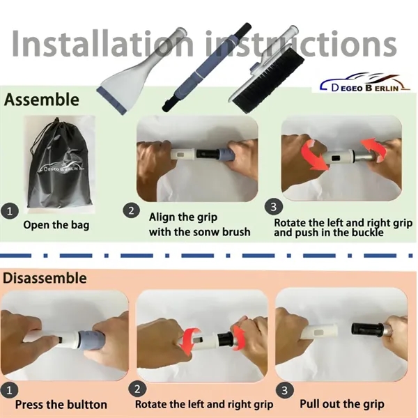 Extendable Snow Brush and Detachable Ice Scraper - Extendable Snow Brush and Detachable Ice Scraper - Image 3 of 6